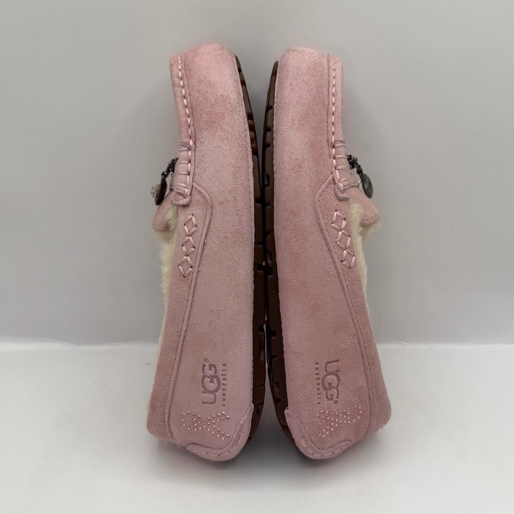 UGG Dakota Slippers Women’s 5 Pink Sparkle Breast Cancer Awareness Fur Lined - Picture 7 of 12